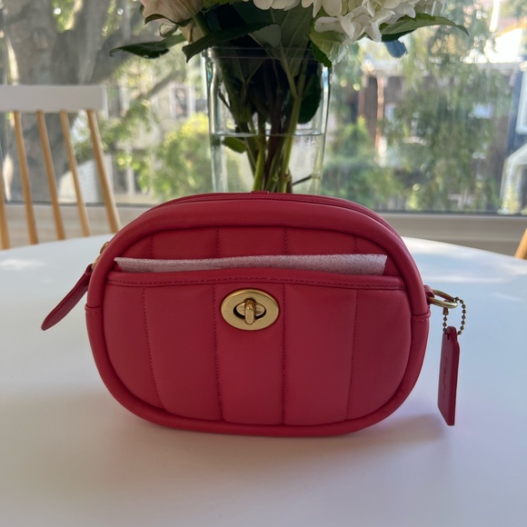 NWT Coach Pink Quilted Camera Bag